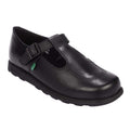 Black - Front - Kickers Womens-Ladies Fragma Leather T Buckle Work Shoes