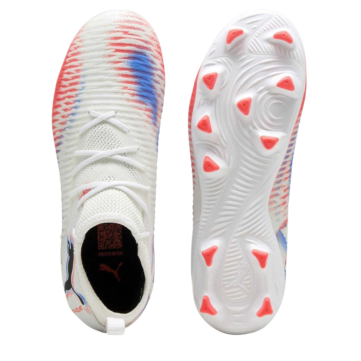 White-Black-Red - Side - Puma Childrens-Kids Future 8 Match Artificial Ground Football Boots