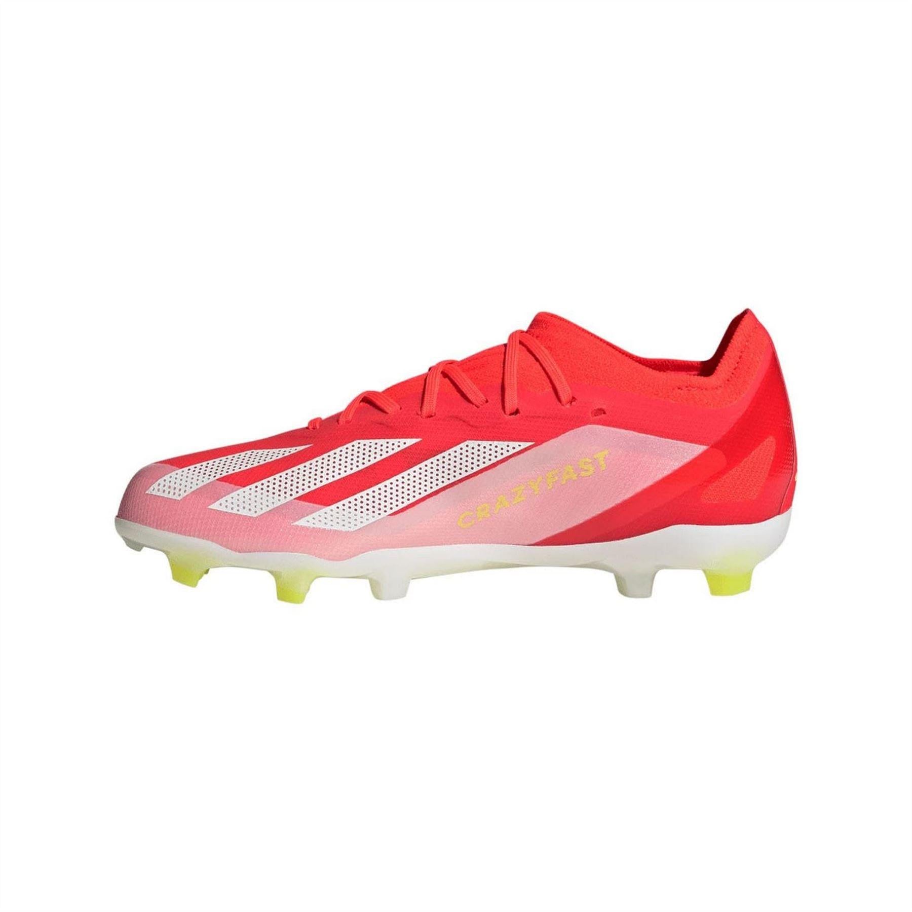 Red - Back - Adidas Childrens-Kids X Crazyfast Elite Firm Ground Football Boots