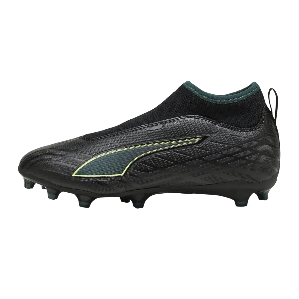 Black-Green - Back - Puma Childrens-Kids Ultra 6 Match Firm Ground Football Boots