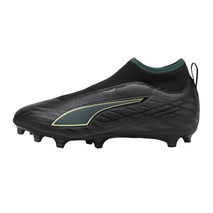 Black-Green - Back - Puma Childrens-Kids Ultra 6 Match Firm Ground Football Boots