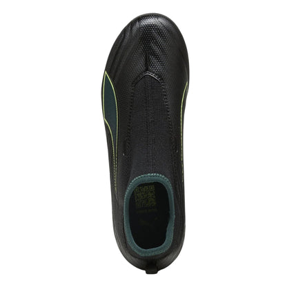 Black-Green - Side - Puma Childrens-Kids Ultra 6 Match Firm Ground Football Boots