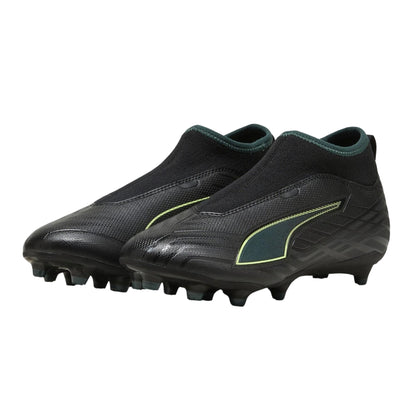Black-Green - Pack Shot - Puma Childrens-Kids Ultra 6 Match Firm Ground Football Boots