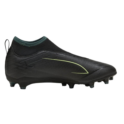 Black-Green - Front - Puma Childrens-Kids Ultra 6 Match Firm Ground Football Boots