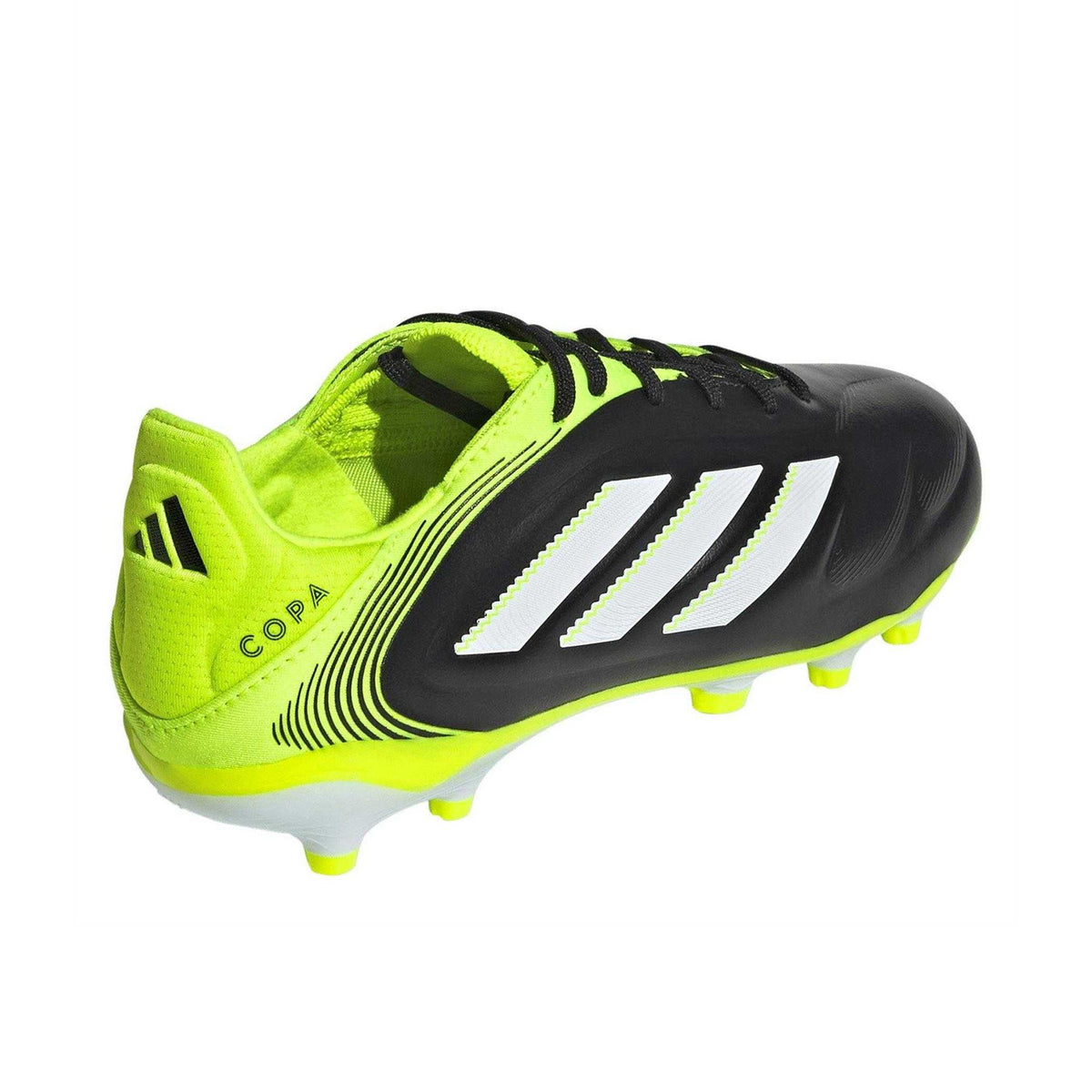 Black-Lemon - Back - Adidas Childrens-Kids Copa Pure 3 Elite Leather Snug Fit Firm Ground Football Boots