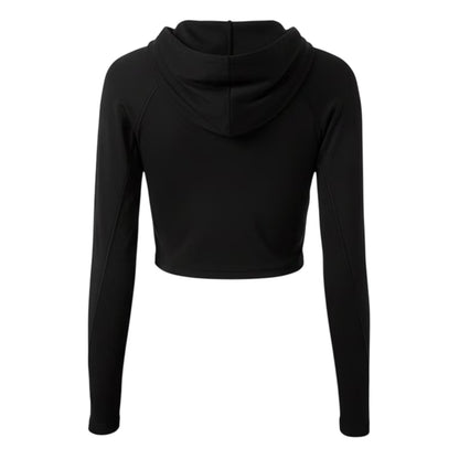 Black - Back - Fear of God Womens-Ladies Athletic Crop Hoodie
