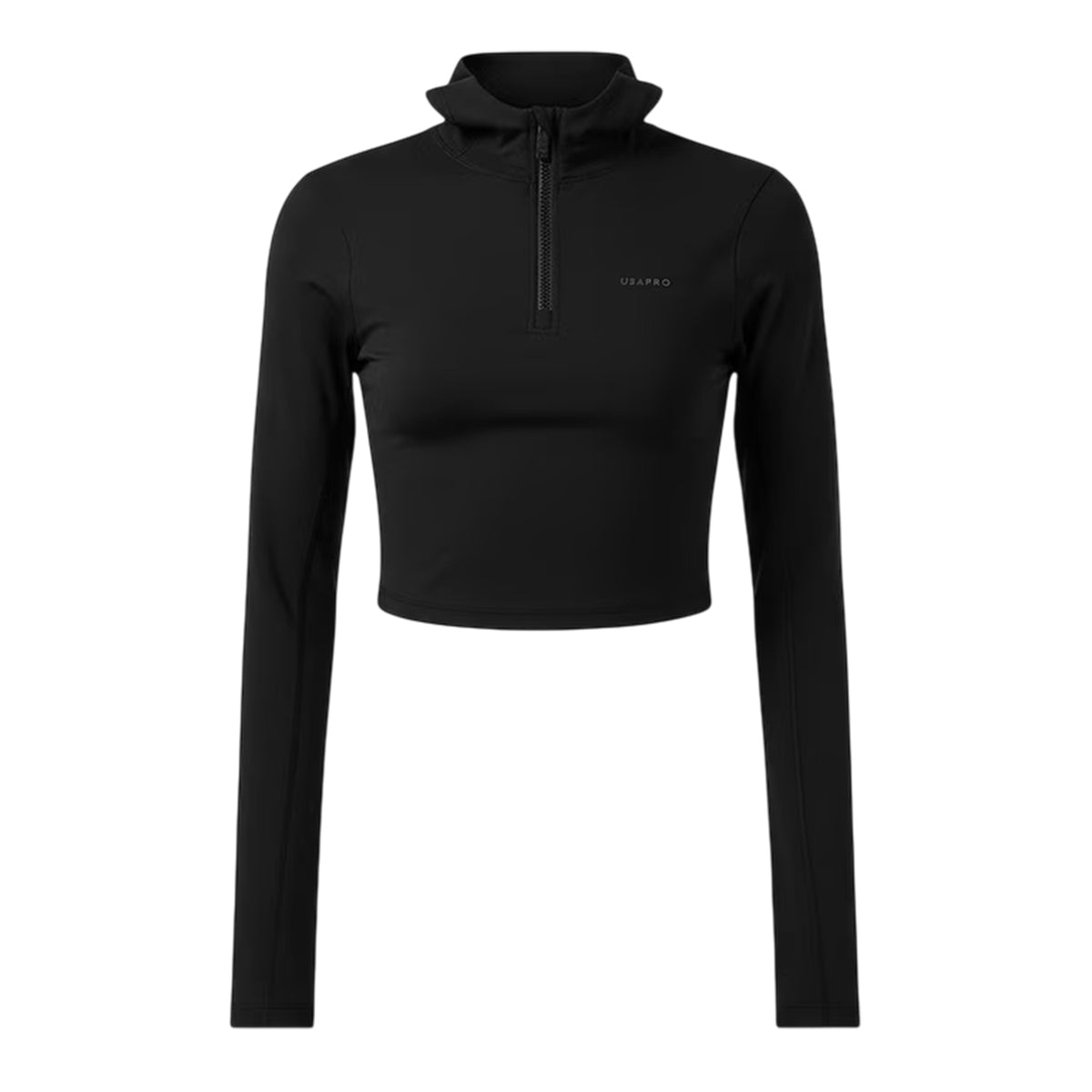 Black - Front - Fear of God Womens-Ladies Athletic Crop Hoodie