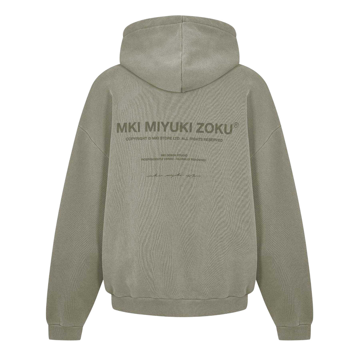 Olive - Back - MKI MIYUKI ZOKU Mens Design Studio Hoodie