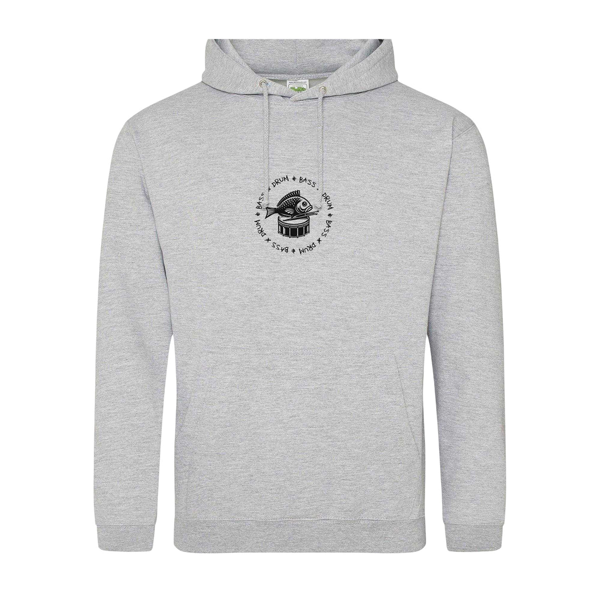 Grey - Front - AWD Mens Bass Drum Festival Hoodie