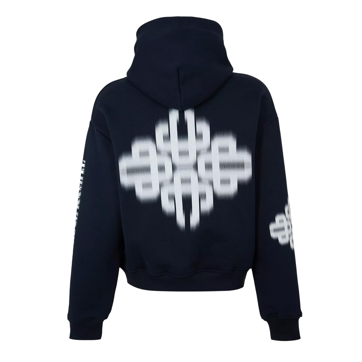 Navy-White - Back - Couture Club Mens Blurred Pullover Hoodie