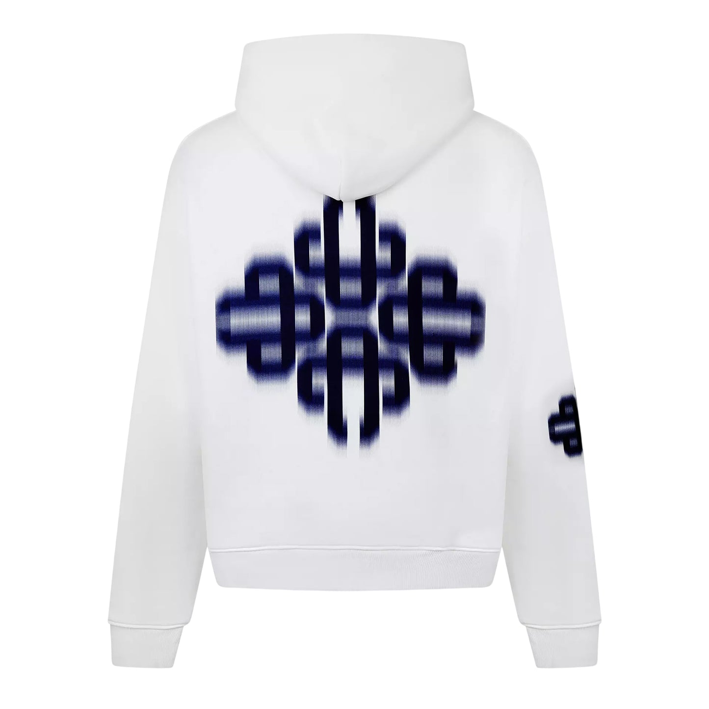 White-Navy - Back - Couture Club Mens Blurred Pullover Hoodie