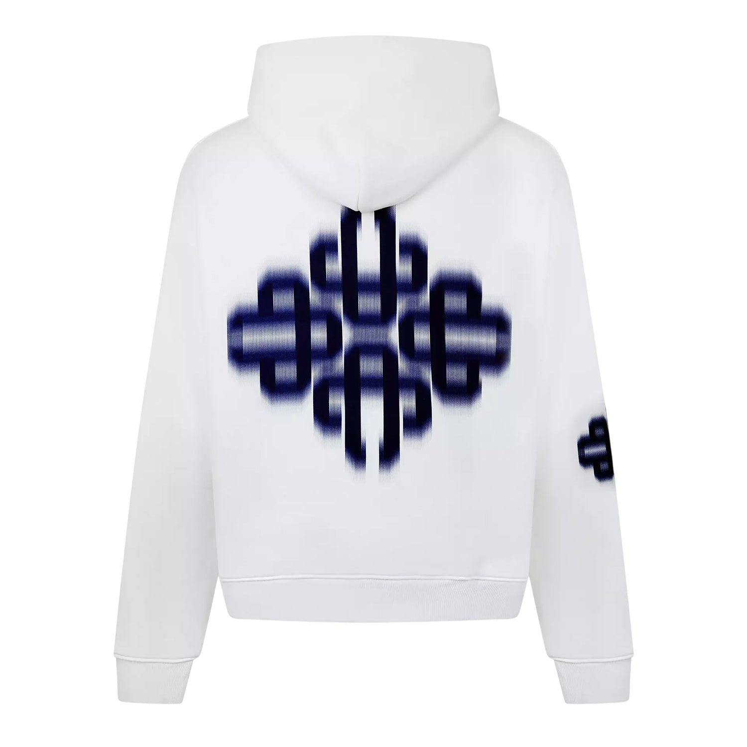 White-Navy - Back - Couture Club Mens Blurred Pullover Hoodie