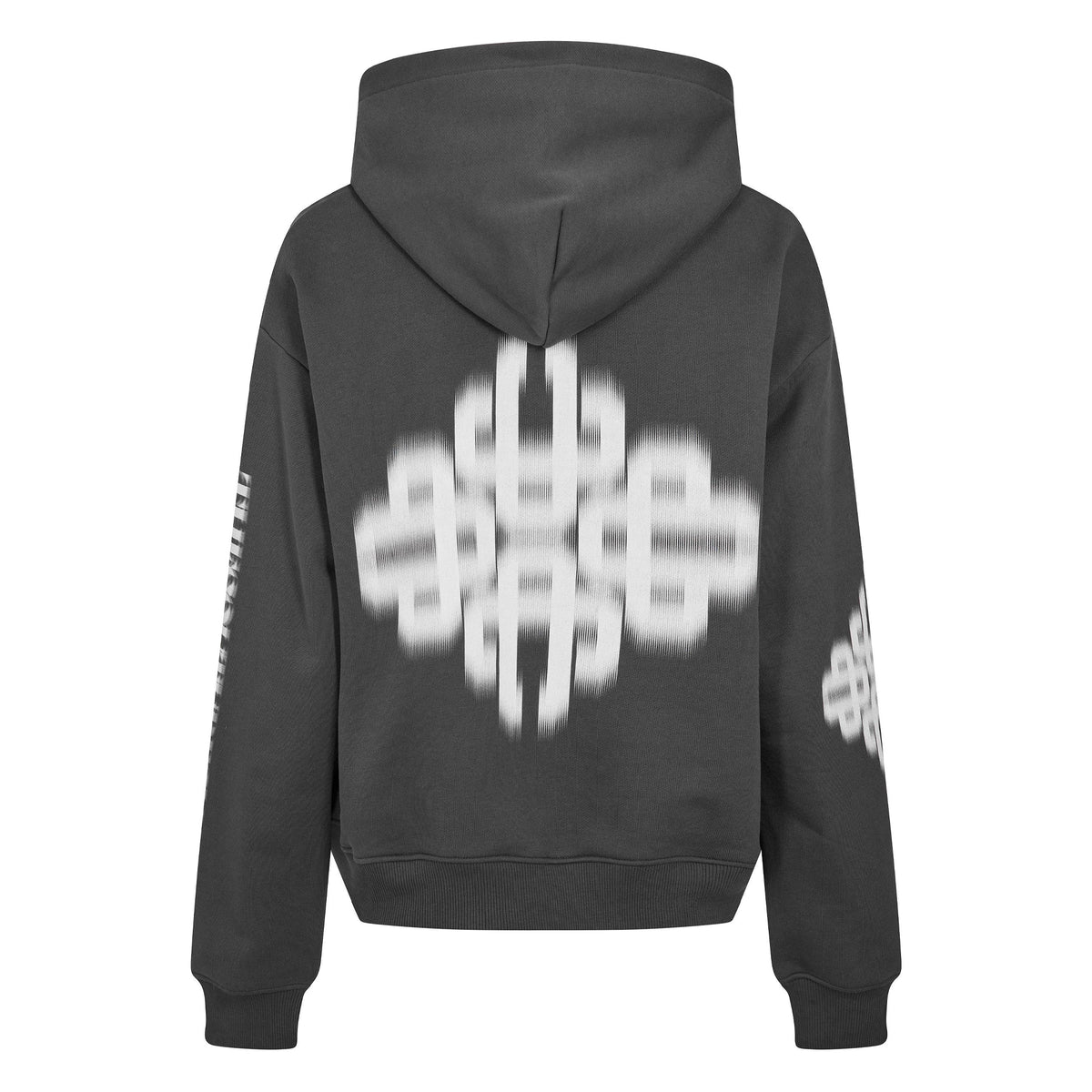 Brown-White - Back - Couture Club Mens Blurred Full Zip Hoodie