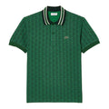 Green - Front - Lacoste Mens Monogram Jacquard Classic Polo Shirt