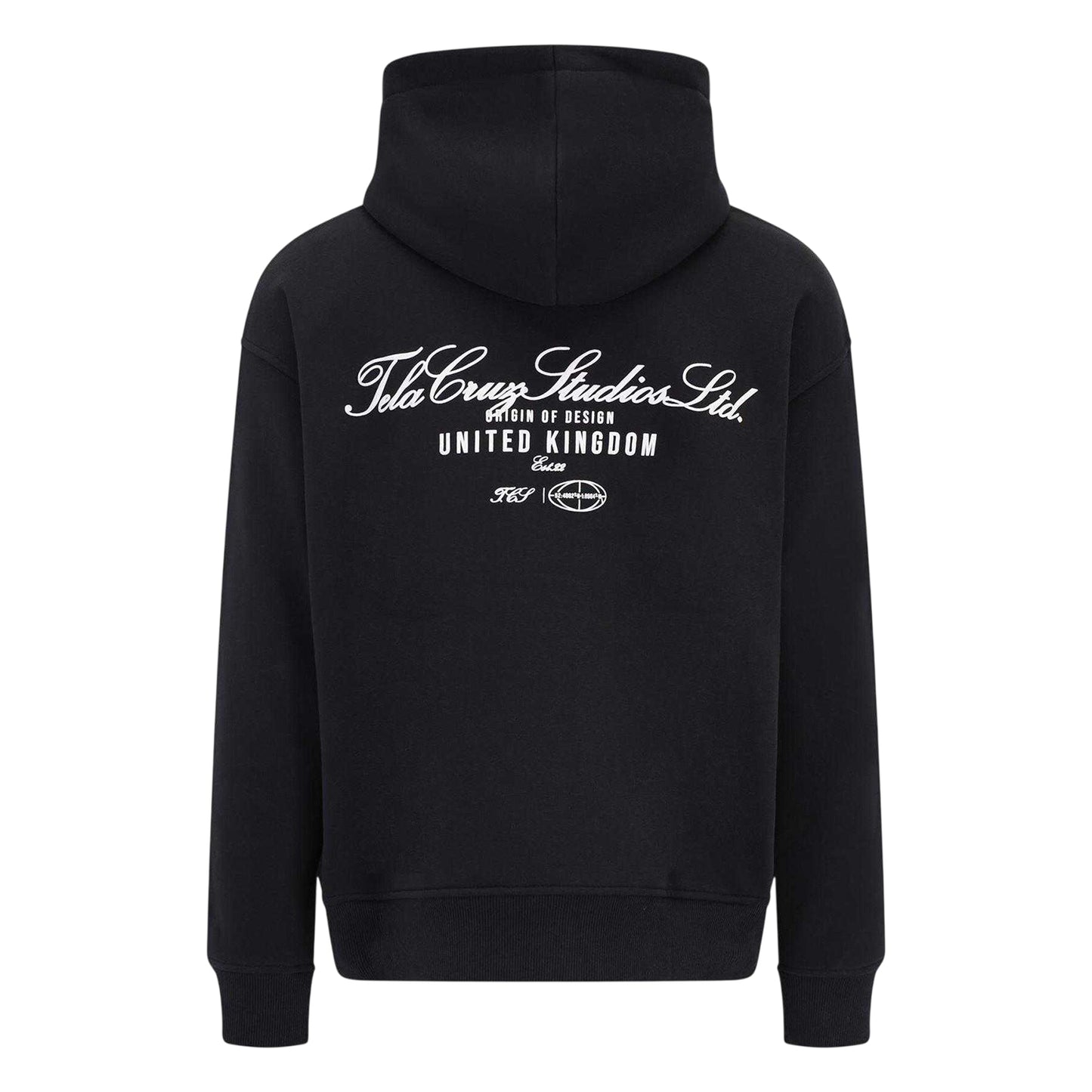 Black - Back - Tela Cruz Mens Studio Relaxed Fit Full Zip Hoodie