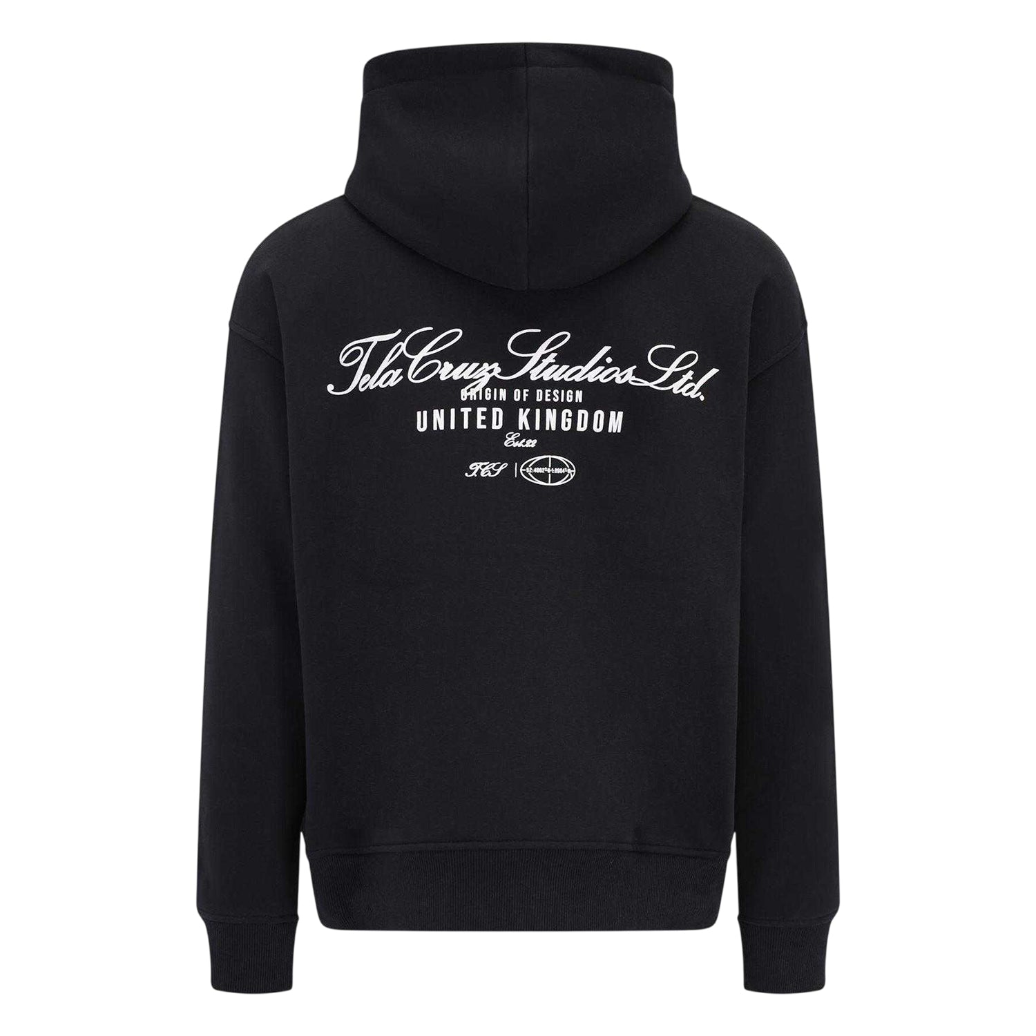 Black - Back - Tela Cruz Mens Studio Relaxed Fit Full Zip Hoodie