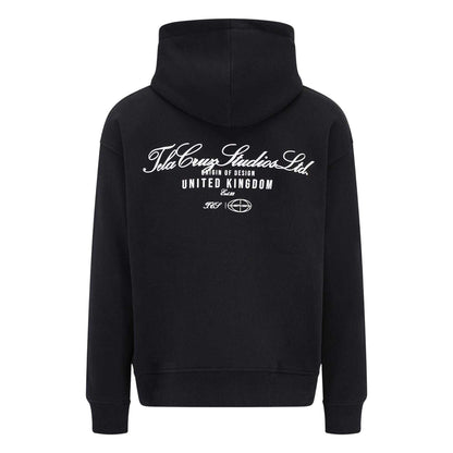Black - Back - Tela Cruz Mens Studio Relaxed Fit Full Zip Hoodie