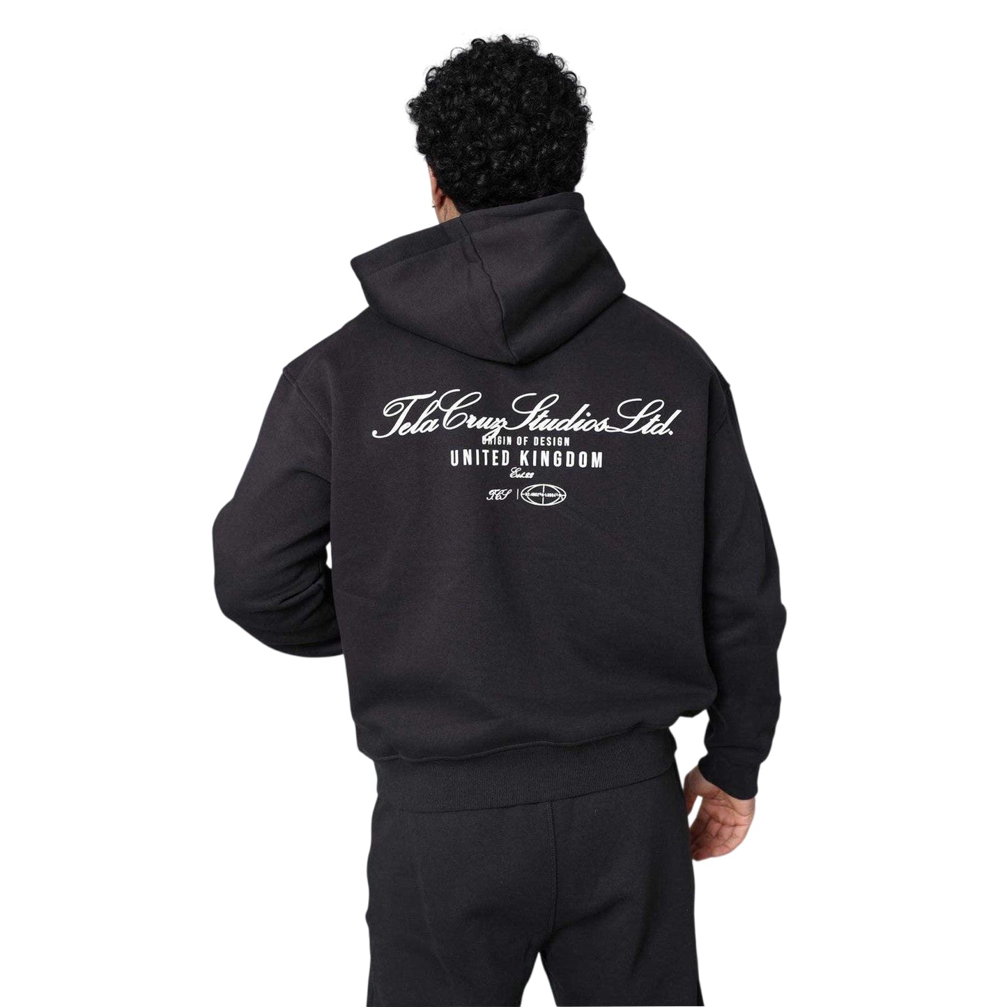 Black - Lifestyle - Tela Cruz Mens Studio Relaxed Fit Full Zip Hoodie