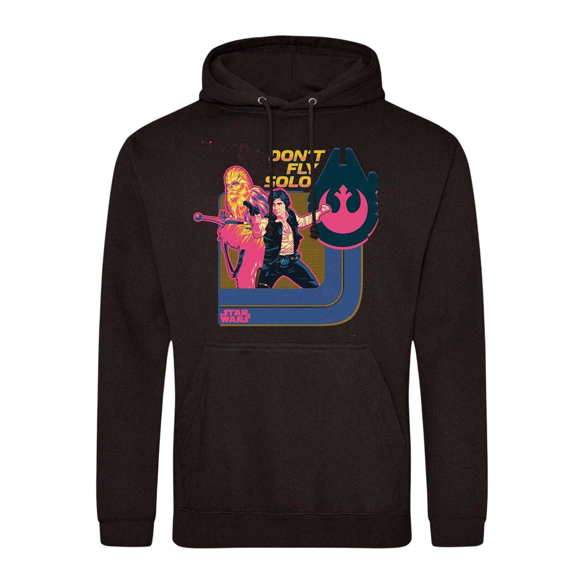 Black - Front - Star Wars Mens Don´t Fly Solo Han Solo & Chewbacca Printed Hoodie