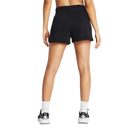 Black - Lifestyle - Under Armour Womens-Ladies Fleece Icon Boxer Shorts