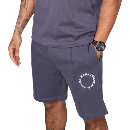Thunder Grey - Side - Blank Essentials Mens Fleece Circle Sweat Shorts