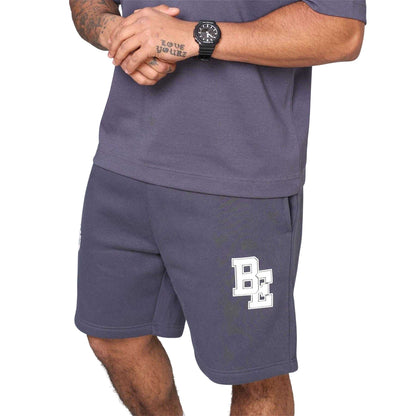 Thunder Grey - Side - Blank Essentials Mens Fleece Sweat Shorts