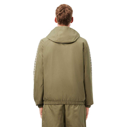 Khaki Green - Back - Lacoste Mens Monogram Tennis Track Jacket