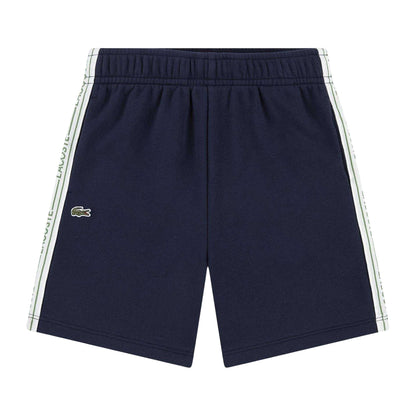Marine Blue - Front - Lacoste Childrens-Kids Fleece Embroidered Logo Shorts