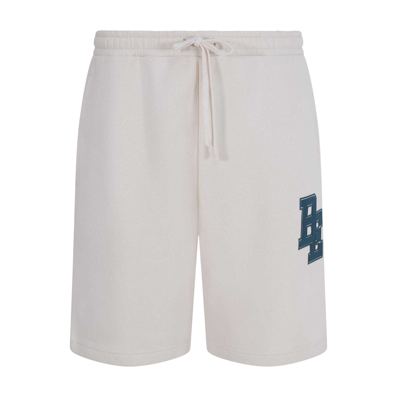 Bone - Front - Blank Essentials Mens Fleece Collegiate Logo Tapered Sweat Shorts
