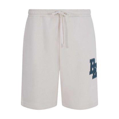 Bone - Front - Blank Essentials Mens Fleece Collegiate Logo Tapered Sweat Shorts