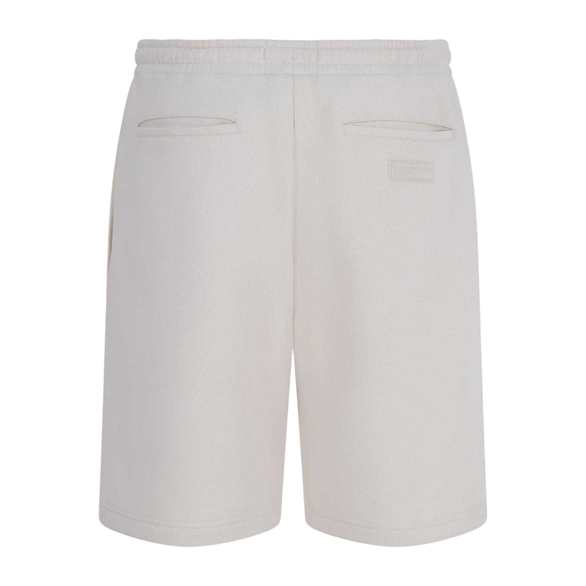 Bone - Back - Blank Essentials Mens Fleece Collegiate Logo Tapered Sweat Shorts