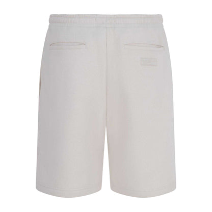 Bone - Back - Blank Essentials Mens Fleece Collegiate Logo Tapered Sweat Shorts