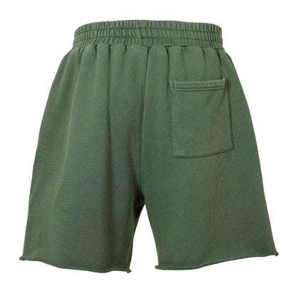 Dark Green - Back - GodMade Mens Fleece Logo Sweat Shorts
