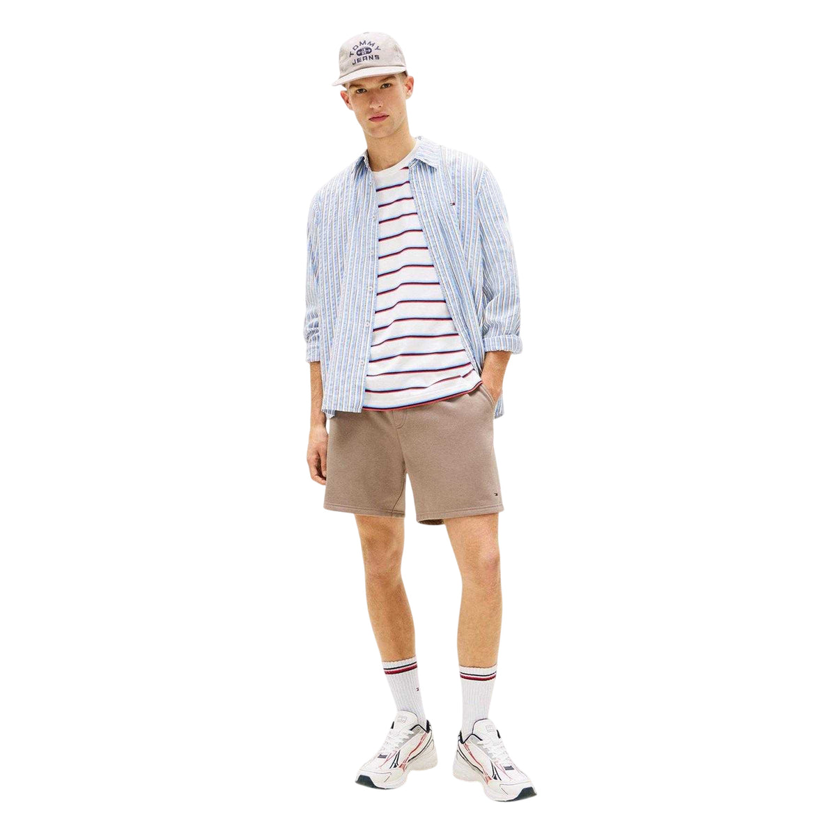 Mink - Lifestyle - Tommy Jeans Mens Fleece Flag Logo Sweat Shorts