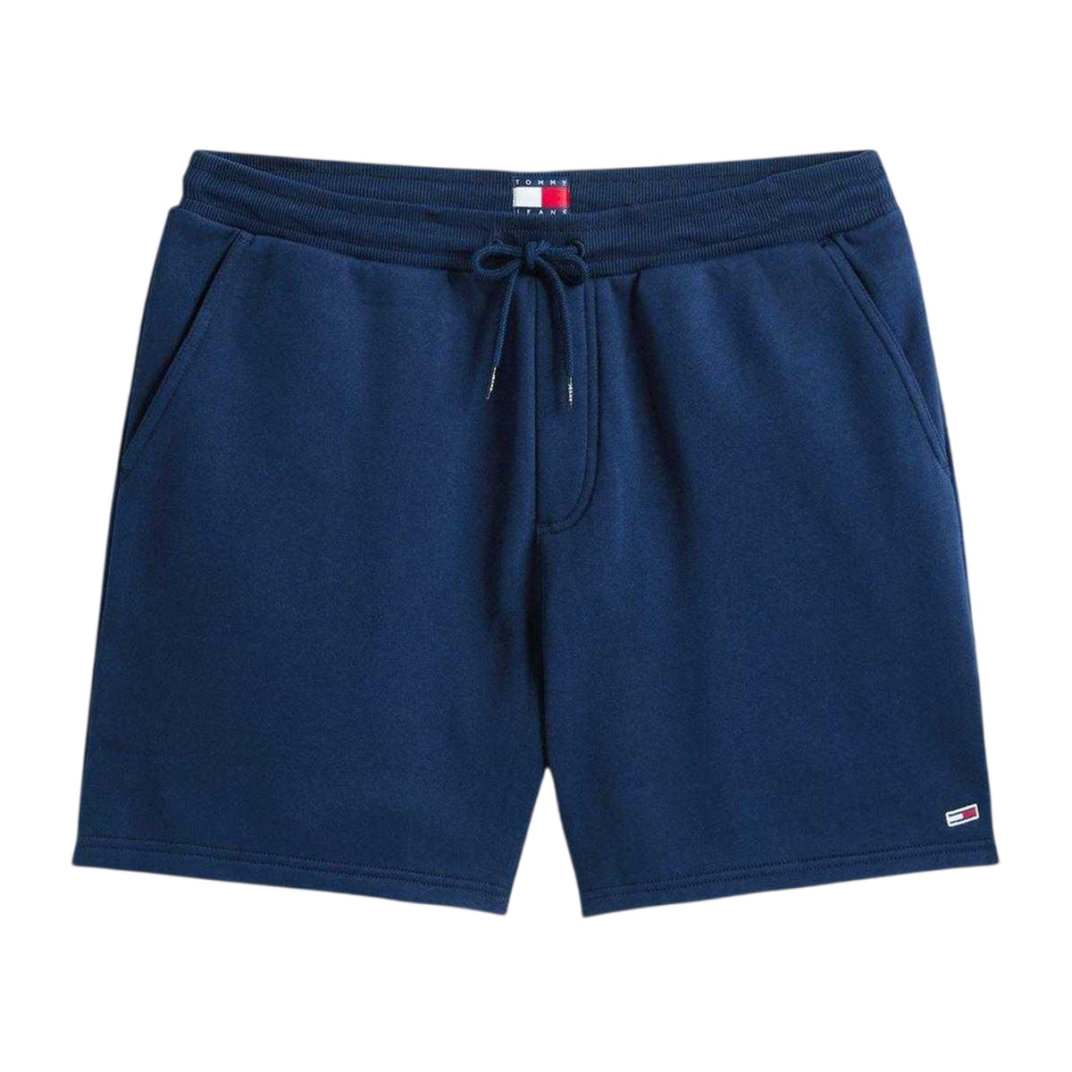Night Navy - Front - Tommy Jeans Mens Fleece Flag Logo Sweat Shorts