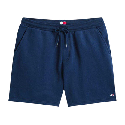 Night Navy - Front - Tommy Jeans Mens Fleece Flag Logo Sweat Shorts