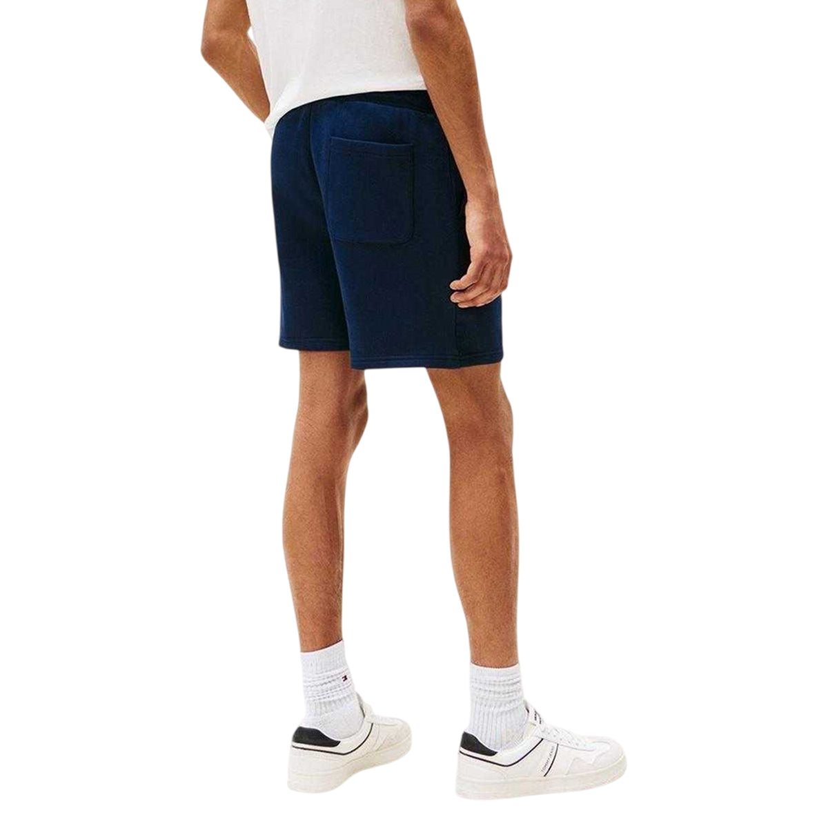 Night Navy - Back - Tommy Jeans Mens Fleece Flag Logo Sweat Shorts