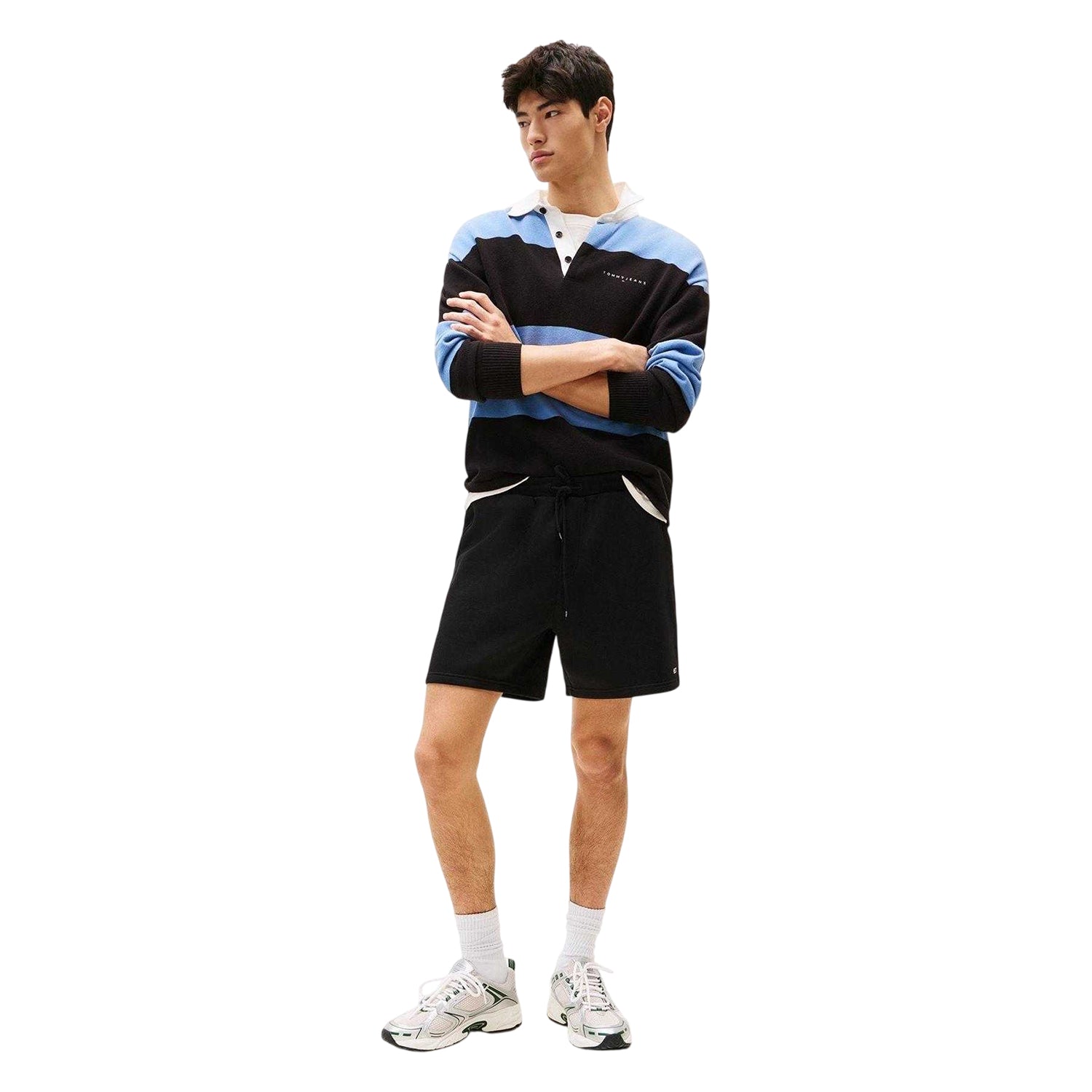 Black - Lifestyle - Tommy Jeans Mens Fleece Flag Logo Sweat Shorts