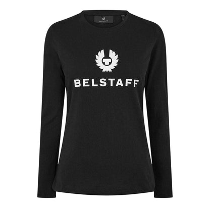 Black - Front - Belstaff Womens-Ladies Mariola Long-Sleeved T-Shirt