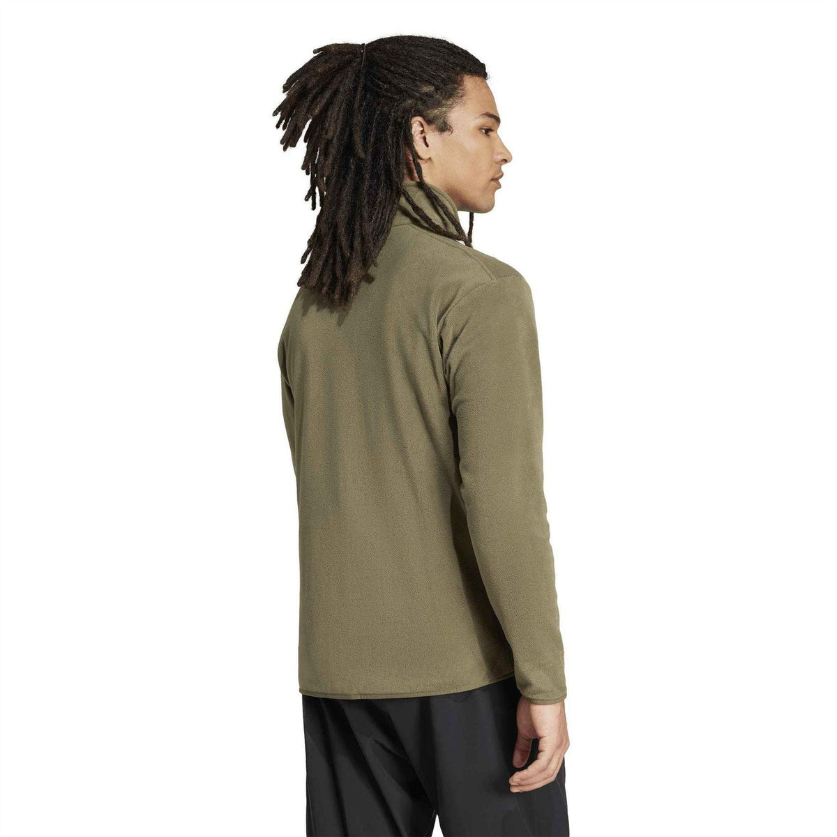 Olive - Back - Adidas Mens Multi Essentials Full Zip Fleece Jacket