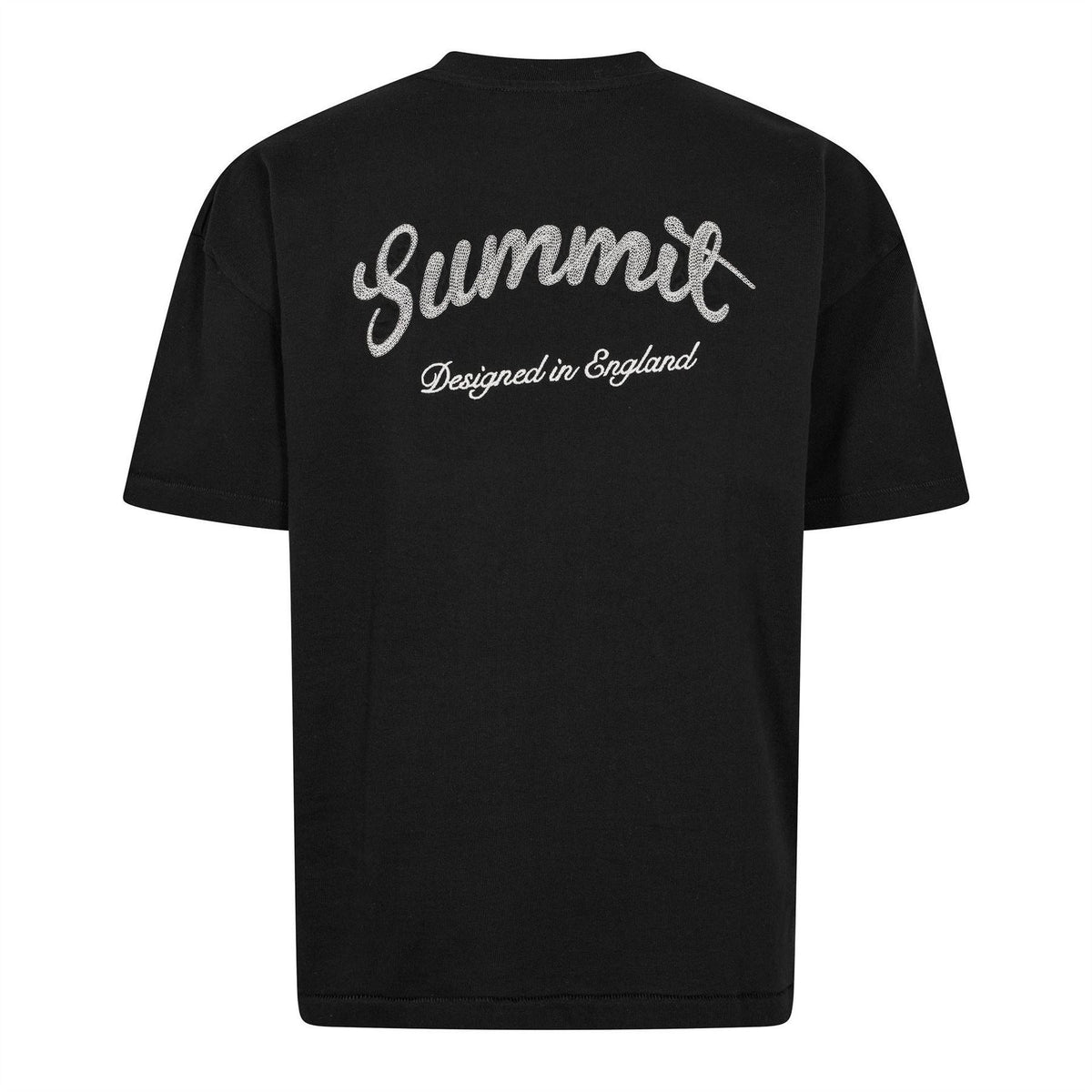 Black - Back - Summit Mens Stitch Detail Oversized T-Shirt