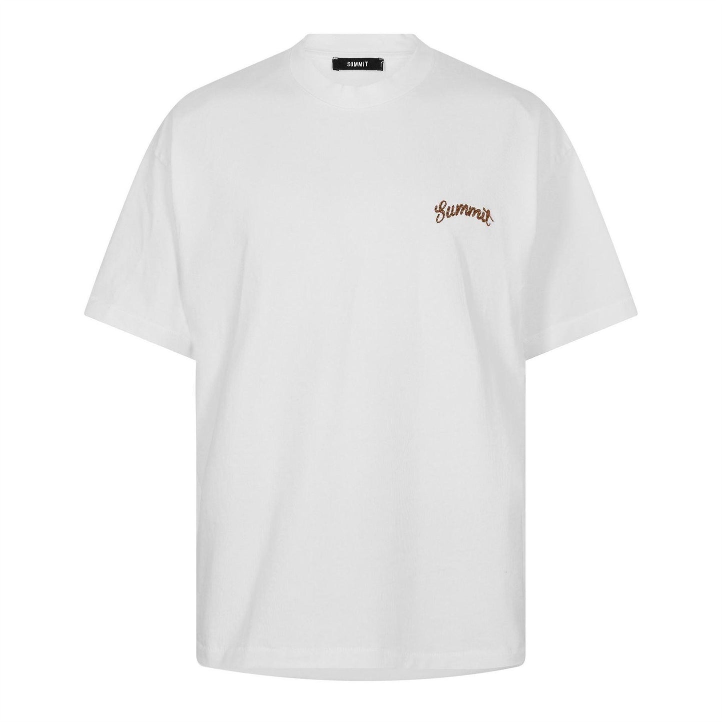 Ecru - Front - Summit Mens Stitch Detail Oversized T-Shirt
