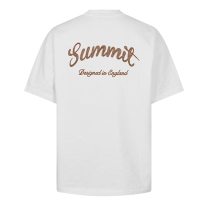 Ecru - Back - Summit Mens Stitch Detail Oversized T-Shirt