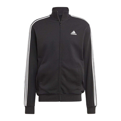 Black - Back - Adidas Mens Sportswear Basic 3 Stripes French Terry Tracksuit Set