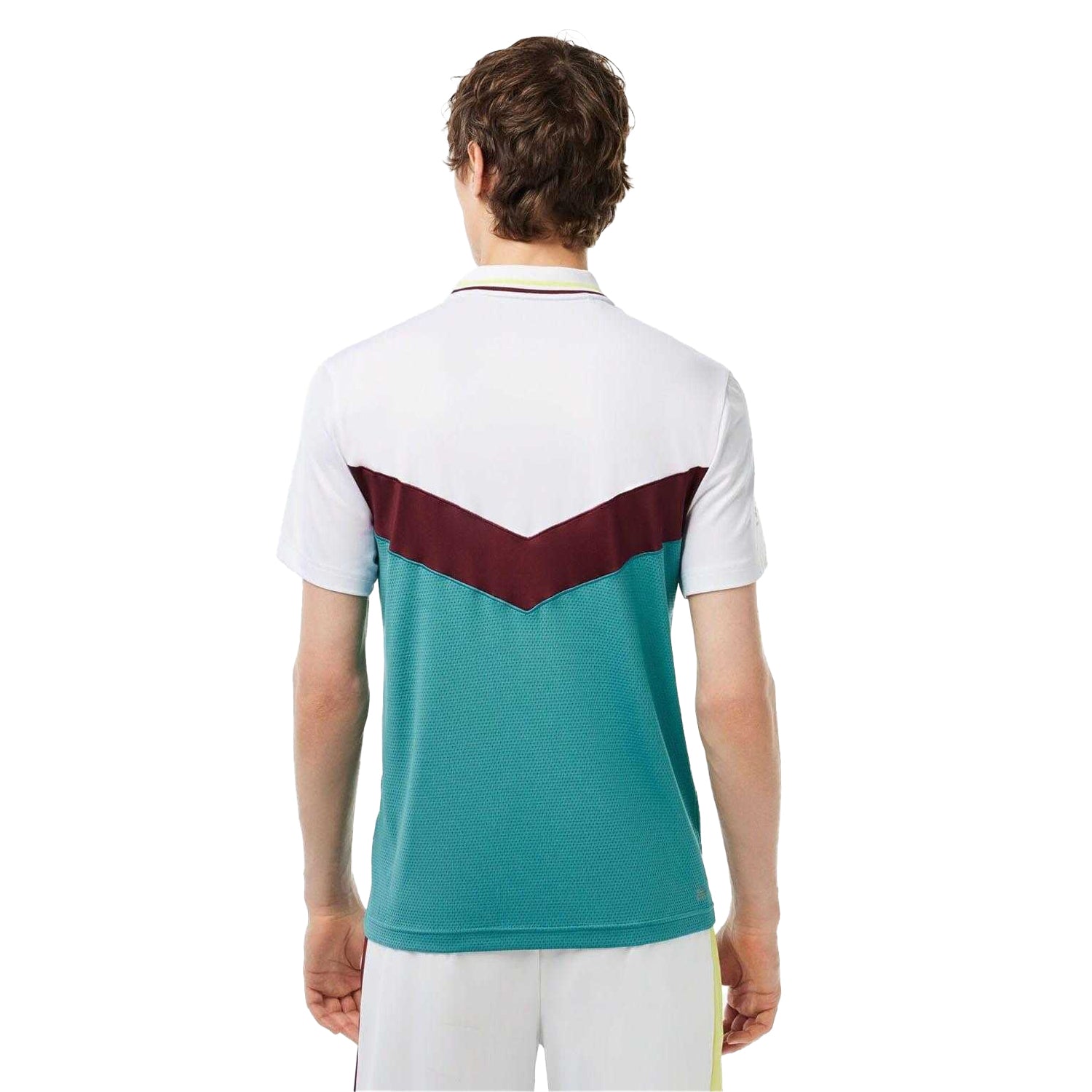 White-Blue - Back - Lacoste Mens Daniil Medvedev Seamless Tennis Polo Shirt