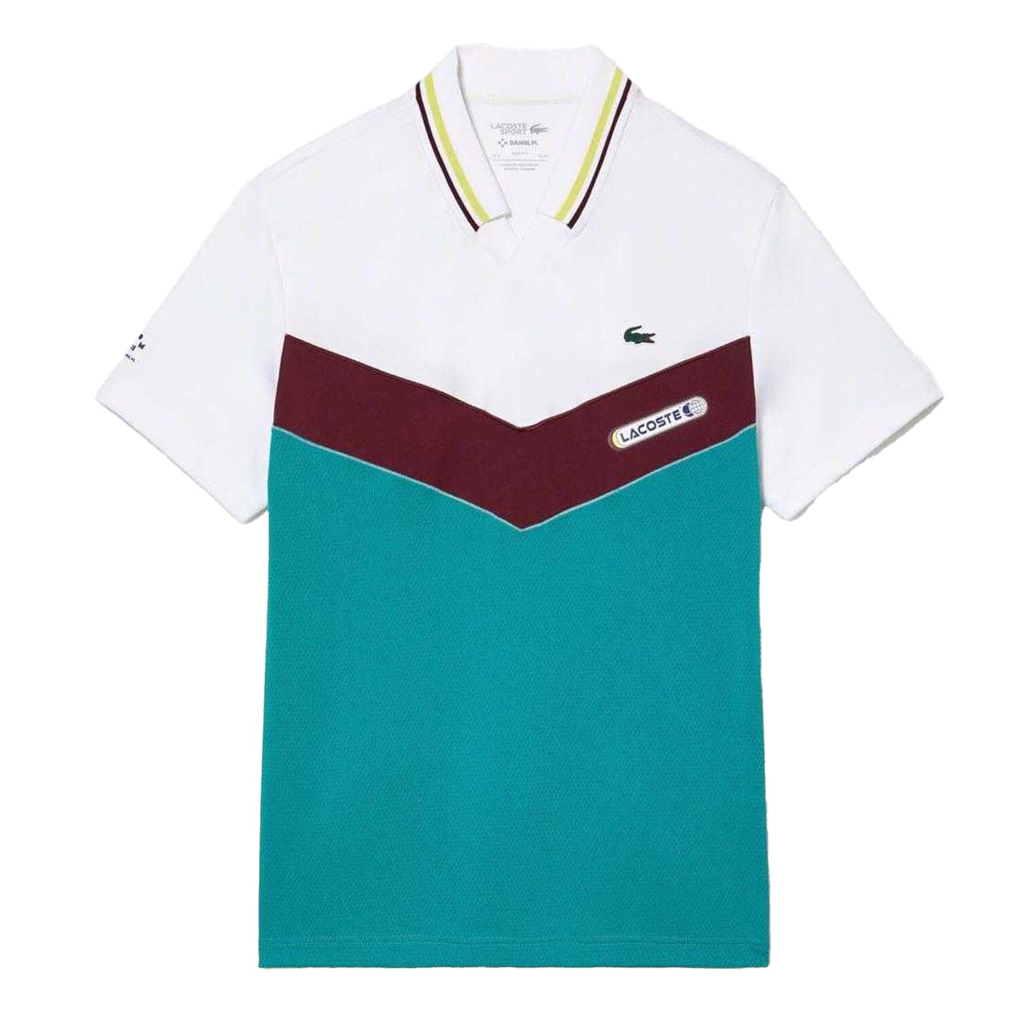 White-Blue - Front - Lacoste Mens Daniil Medvedev Seamless Tennis Polo Shirt