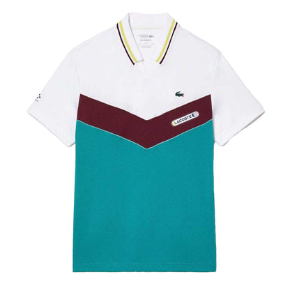 White-Blue - Front - Lacoste Mens Daniil Medvedev Seamless Tennis Polo Shirt