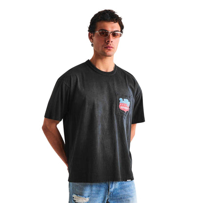 Black - Side - Represent Mens Beach Boys Americas Band Oversized T-Shirt