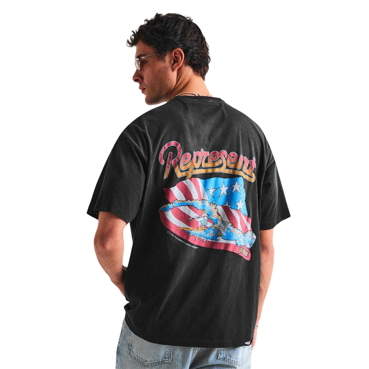Black - Lifestyle - Represent Mens Beach Boys Americas Band Oversized T-Shirt