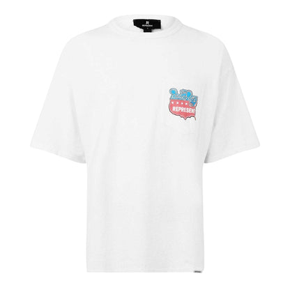White - Front - Represent Mens Beach Boys Americas Band Oversized T-Shirt